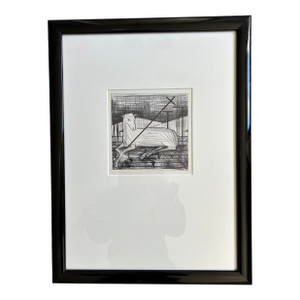 Vintage Framed Black & White Bernard Buffet