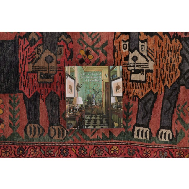Vintage Turkish Twin Lion Pictorial Rug With Colorful Tribal Motifs - Rug & Kilim For Sale - Image 9 of 10