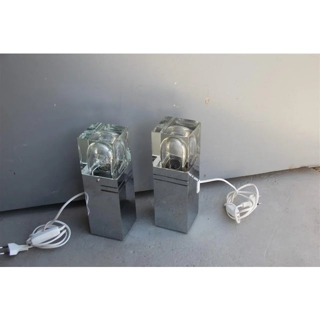 Italian Cubic Table Lamps by Gaetano Sciolari for Sciolari, 1970s, Set of 2 For Sale - Image 6 of 7