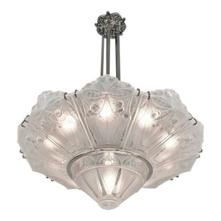 French Art Deco Chandelier by Marius Sabino 1920s France For Sale