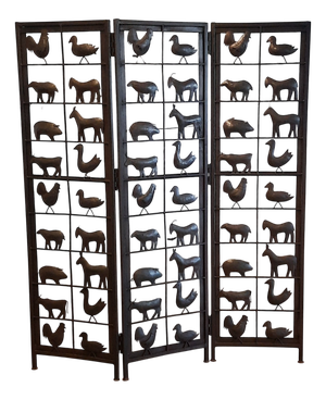 Vintage Metal Room Divider with Farm Animals, 1970s-1980s