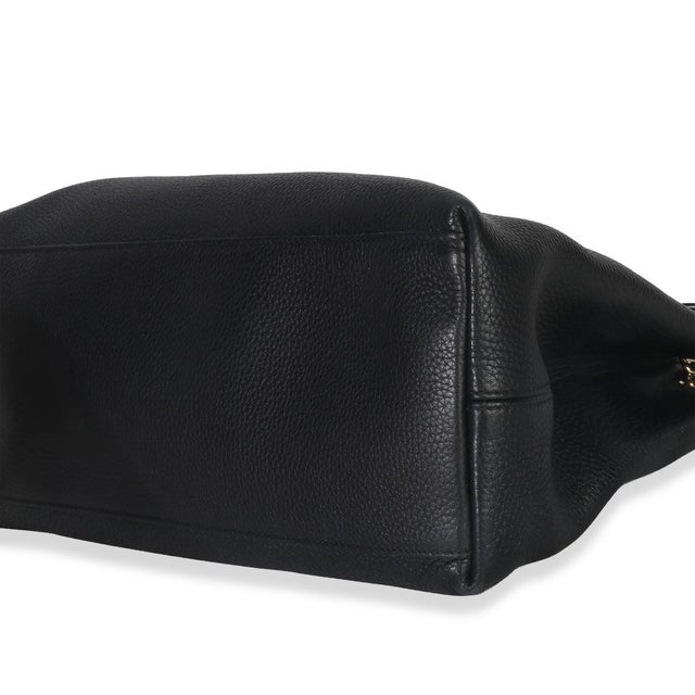 Animal Skin Black Pebbled Calfskin Medium Soho Chain Shoulder Bag For Sale - Image 7 of 8