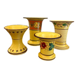 Collection of Antique Early 19th Century Bright Yellow Vases For Sale