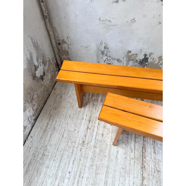 Pine Benches by Charlotte Perriand for Les Arcs, 1970s, Set of 2 For Sale - Image 9 of 18