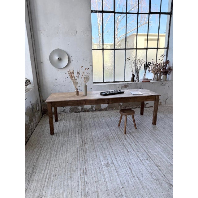 Brown Vintage Farmhouse Table in Pine, 1950s For Sale - Image 8 of 18