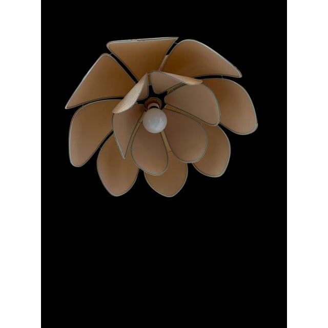 Beige Vintage Petal Pendant Light, 1970s For Sale - Image 8 of 13