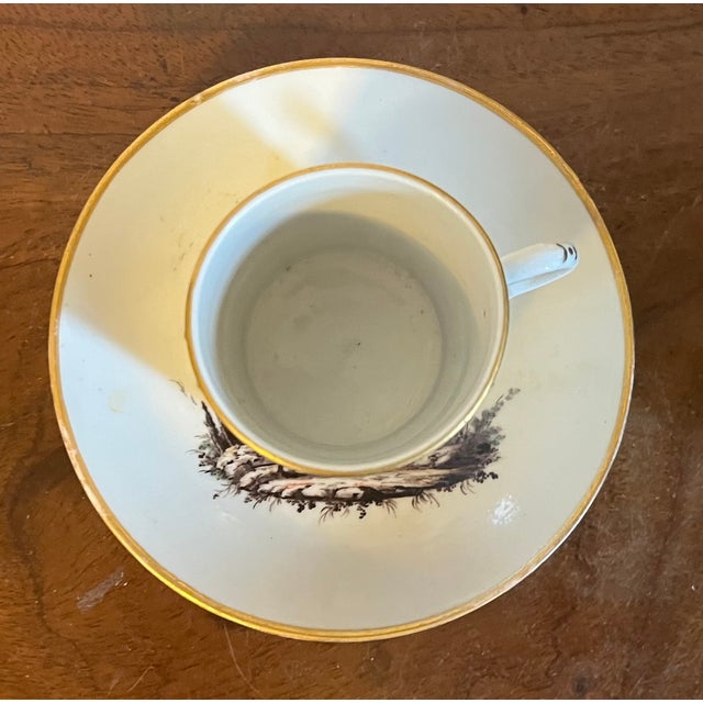 Ceramic Antique 18th Century Italian Doccia Porcelain Coffee Can Cup and Saucer, Circa 1790 For Sale - Image 7 of 11