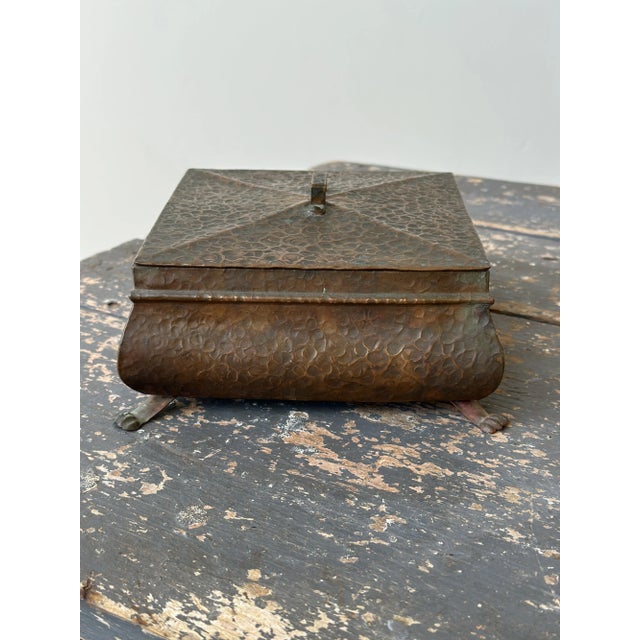 Vintage Hammered Copper Lidded Storage Box, Circa 1930s For Sale - Image 12 of 16