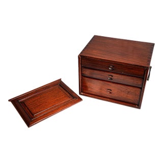 Striking Japanese Vintage Wood Box With Three Drawers Ko-Dansu Asian Home Decor Storage Oranizer For Sale