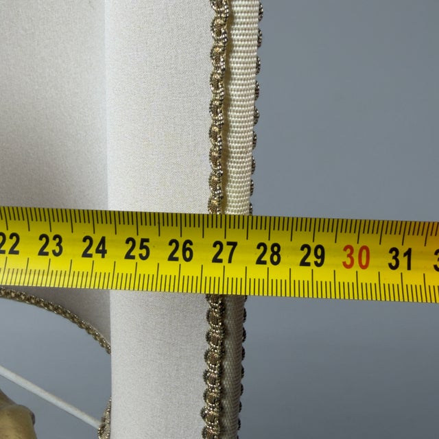 Gilded Carved Wood Table Lamp with Lampshade by Ignoto For Sale - Image 10 of 12