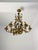 Six-Light Floral Chandelier in Gold Metal, Italy, 1960 For Sale - Image 4 of 8