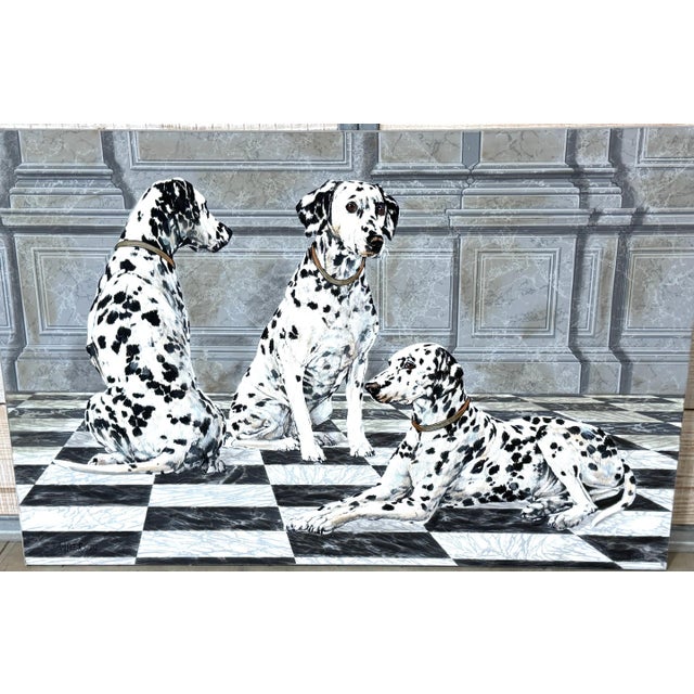 Modern 3 Seated Dalmatian Neoclassical Interior, Anderson School /Workshop, Unframed For Sale - Image 3 of 9