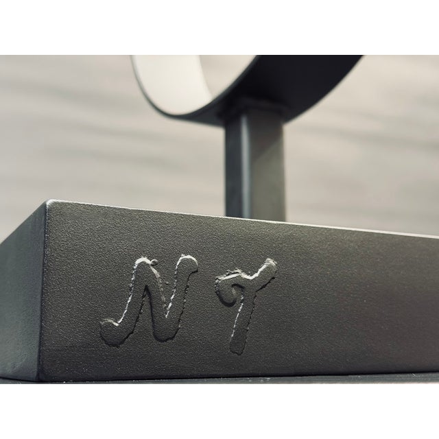 Black 72" Tall Large Black Steel Ring Modern Metal Sculpture For Sale - Image 8 of 8