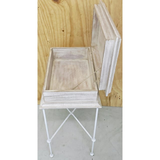 Mid Century Italian Mosaic Polychromed Wood & Wrought Iron Table Box Side Table For Sale - Image 10 of 11