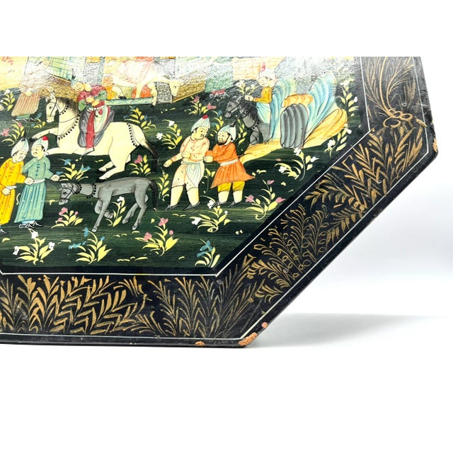 Wood Miniature Chowki Bajot Painting Decorative For Sale - Image 7 of 10