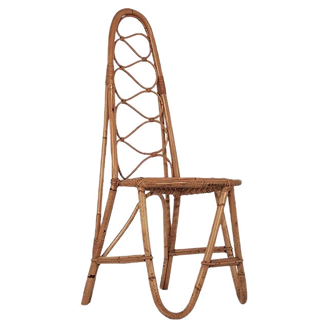 Spanish Rattan Chair, 1960s For Sale