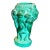 Vintage Antique Art Deco Nouveau Figural Malachite Czech Art Glass Vase For Sale