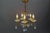 Gold Italian Florentine Gilt Metal and White Opalescent Glass Five-Light Chandelier, 1970s For Sale - Image 8 of 18