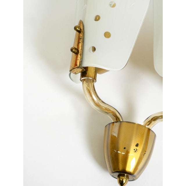 Large Mid-Century Modern Wall Lamp in Brass and Glass, 1950s For Sale - Image 16 of 17