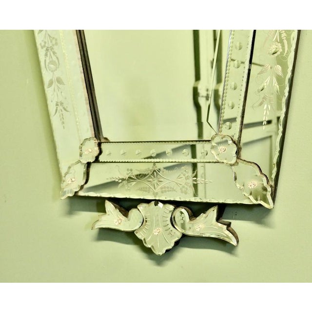 Large Art Deco Venetian Mirror, 1950 For Sale - Image 4 of 7