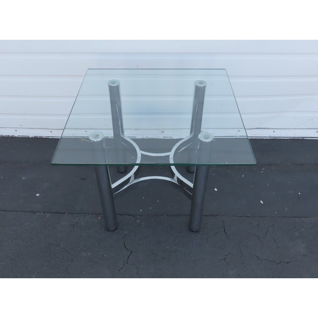 Hollywood Regency Mid Century Chrome Glass Top Side End Table 6418 For Sale - Image 10 of 11