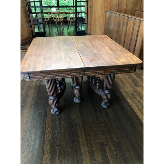 Highly Carved English Oak Dining Table Chairish