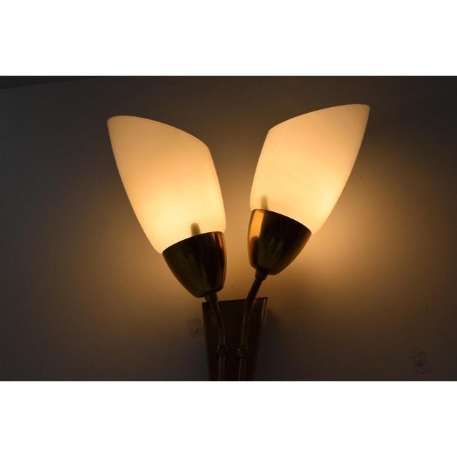 Mid-Century Brass Wall Lamp from Kamenicky Senov, 1970s For Sale - Image 11 of 15