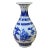 Chinese Oriental Blue White Porcelain Graphic Scenery Vase For Sale