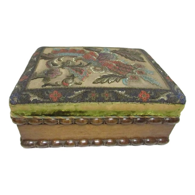 English Victorian Beadwork Box For Sale