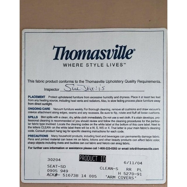 2000 - 2009 Thomasville Traditional English Skirted Pillowback Sofa in Earth Tones For Sale - Image 5 of 5
