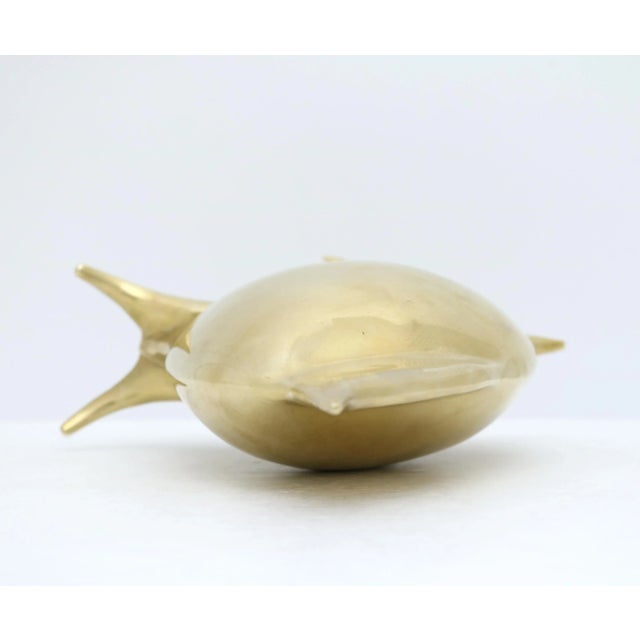 Dolbi Cashier Vintage Brass Fish For Sale - Image 9 of 11