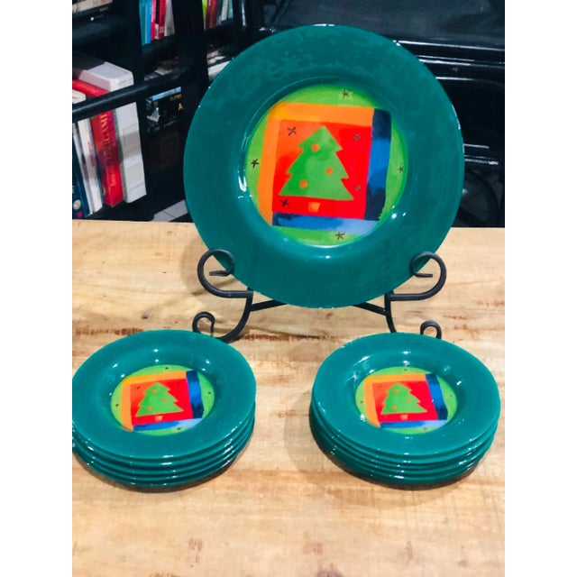 Late 20th Century Christmas Dibbern Glass Plates Made in Germany- 13 Pieces For Sale - Image 5 of 10