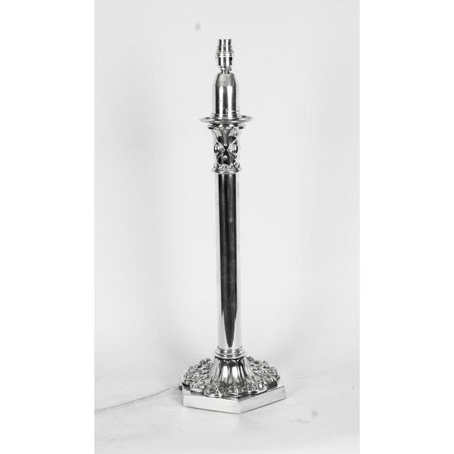 19th Century Large Silver Plated Table Lamp from Palmer & Co For Sale - Image 3 of 11