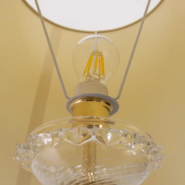 Large Murano Blown Glass Table Lamps with Gold and Amber Color with Lampshade For Sale - Image 10 of 12