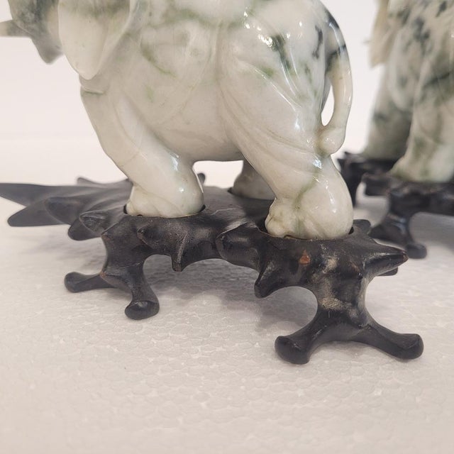 Vintage French Elephant Paperweights in Veined Marble, 1980s, Set of 2 For Sale - Image 17 of 18