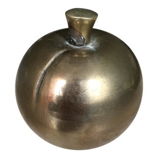Brass Apple Paperweight For Sale