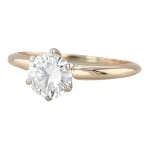 0.74ct Round Diamond Solitaire Engagement Ring 14k White Yellow Gold Size 4.75