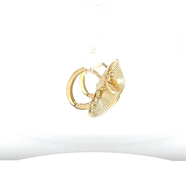 0.34 Carat Diamond Yellow Gold Art Deco Inspired Earrings - 2 Pieces For Sale In Los Angeles - Image 6 of 10