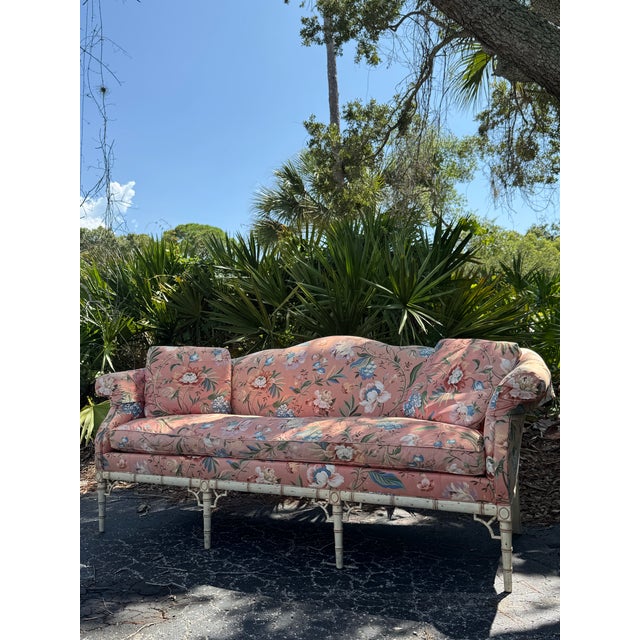 Vintage Hickory Chair Mark Hampton Collection Camelback Floral Upholstered Sofa For Sale - Image 11 of 12