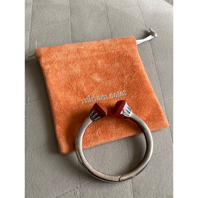 Metal Miriam Salat Addiction Sterling Silver Wine Bangle with White Topaz For Sale - Image 7 of 8