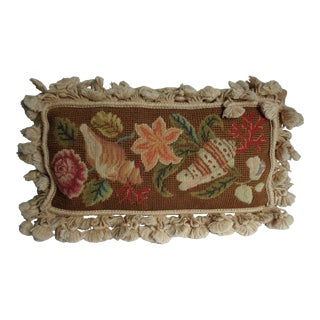 Vintage Seashells Custom Down Tufted Accent Pillow For Sale