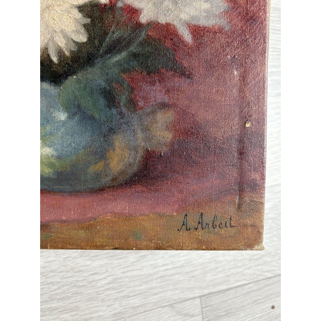 A Arbet, Floral Still Life, Oil on Canvas, in Good conditions. Designed 1890 to 1919 This piece has an attribution mark, I...