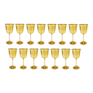 Vintage International Silver Company Gold Plated Mini Goblet/Cordials - Set of 15 For Sale