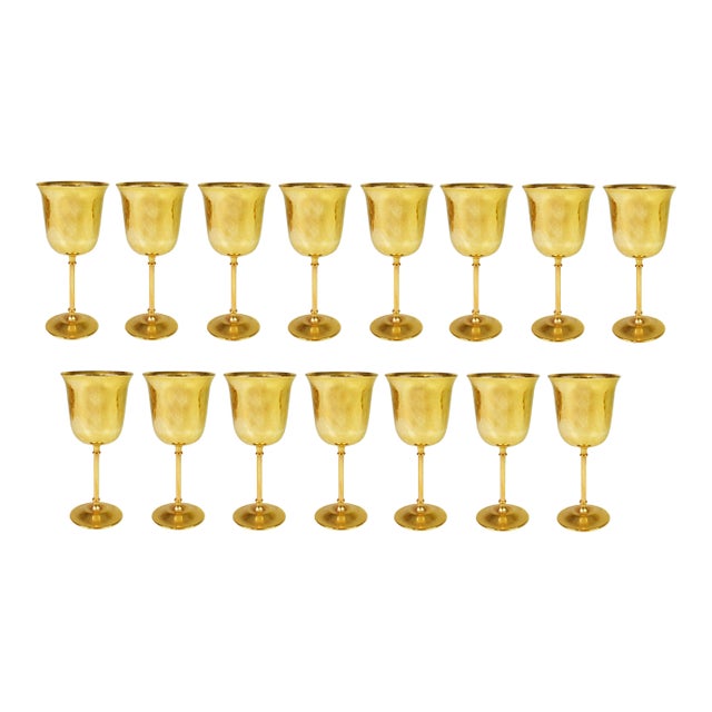Vintage International Silver Company Gold Plated Mini Goblet/Cordials - Set of 15 For Sale