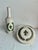 Neoclassical Vintage Italian Vanity Set, Fleur De Lis Ceramic Bud Vase and Lidded Trinket Box For Sale - Image 3 of 10