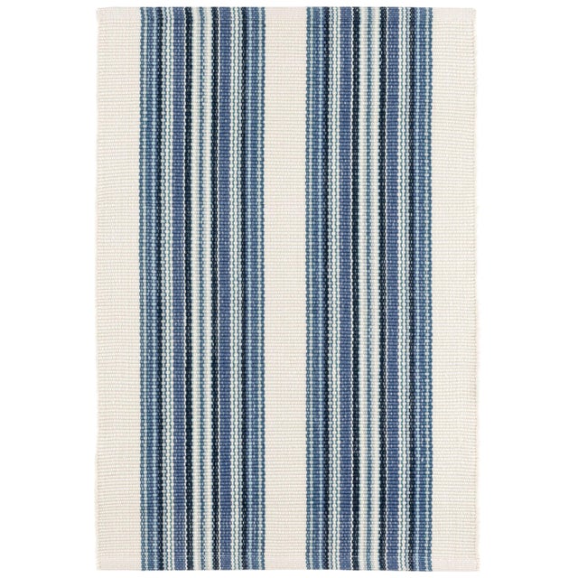 Contemporary Dash & Albert by Annie Selke Road Runner Blue Indoor/Outdoor Rug, 9' 6" x 13' 6" For Sale - Image 3 of 3