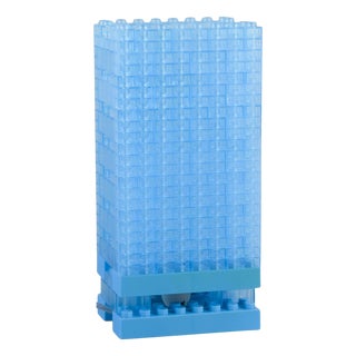 Scandinavian Table Lamp in Light Blue Plastic, Late 20th Century For Sale