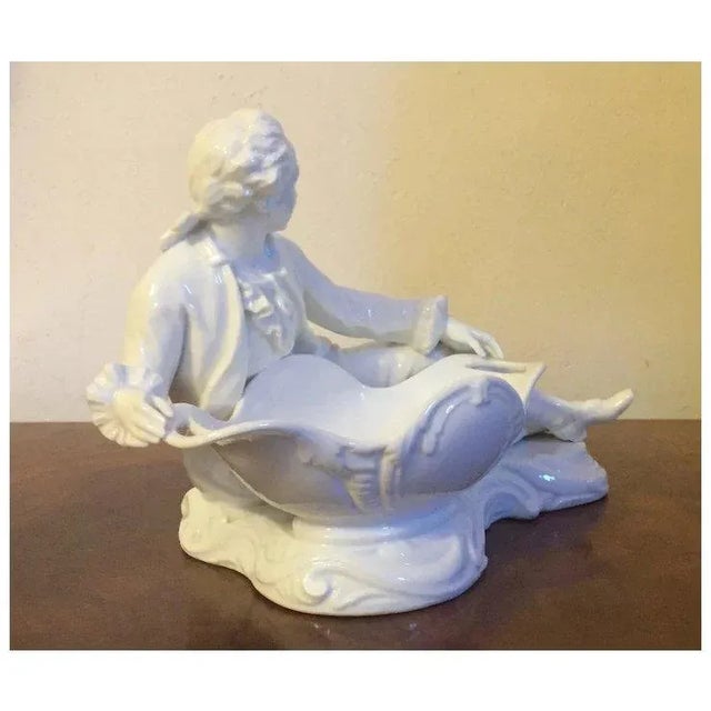 Figurative Antique 19th Century Meissen Blanc De Chine Porcelain Figural Sweetmeat Table Garniture For Sale - Image 3 of 13