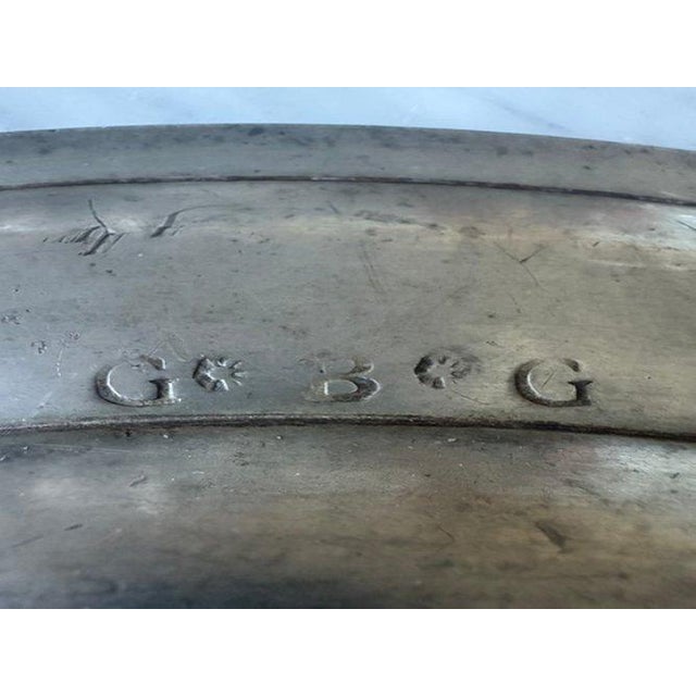 Antique Pewter Charger, 16.865" D’Angleterre Marked European Platter For Sale - Image 11 of 13