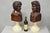 Classical Maitland Smith Style Carved Mahogany Wood Busts on Alabaster Plinths (Unmarked) - a Pair. Approx 20 lbs. Each....